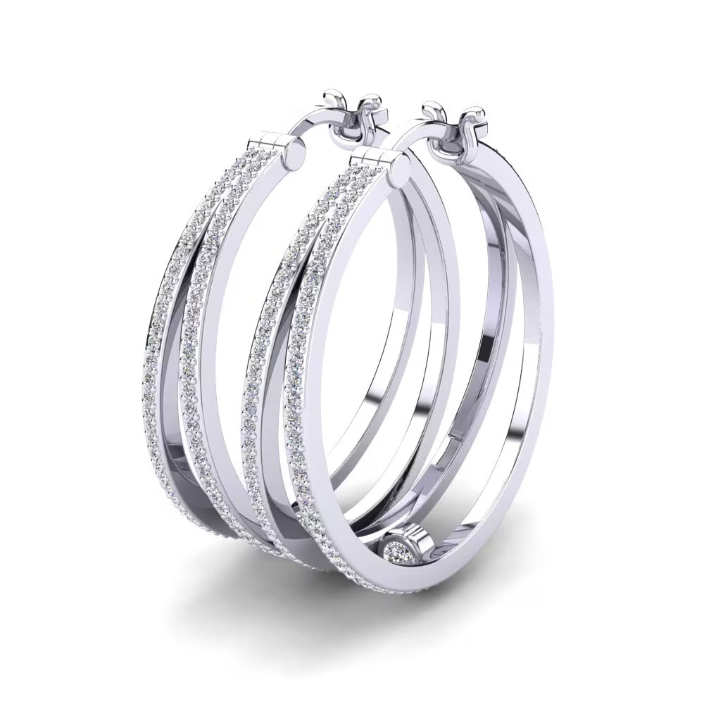 Moissanite Round Cut Classic Hoop Earrings For Women