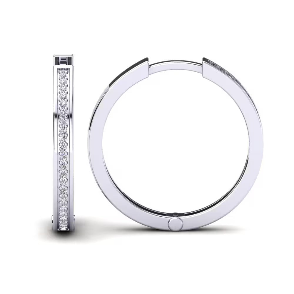 Round Cut Moissanite Pave Set Hoop Earrings