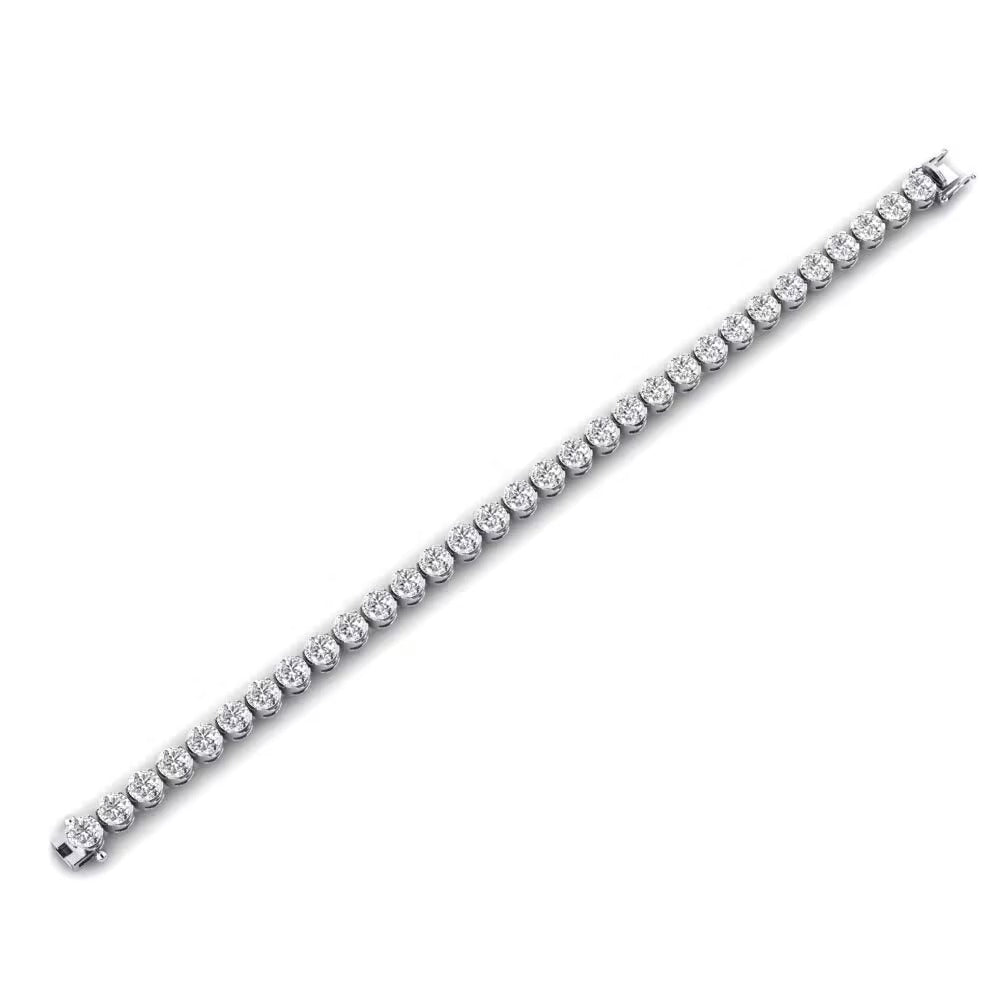 Round Cut Moissanite Tennis Bracelet For Women