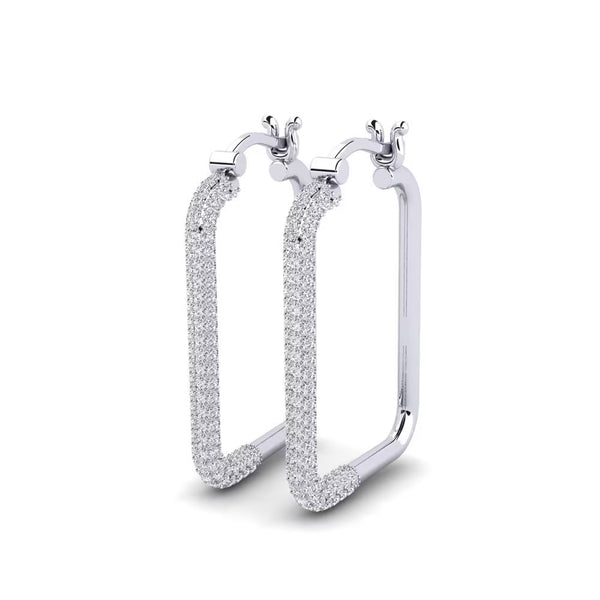 Round Cut Moissanite Pave Set Hoop Earrings For Anniversary Gift