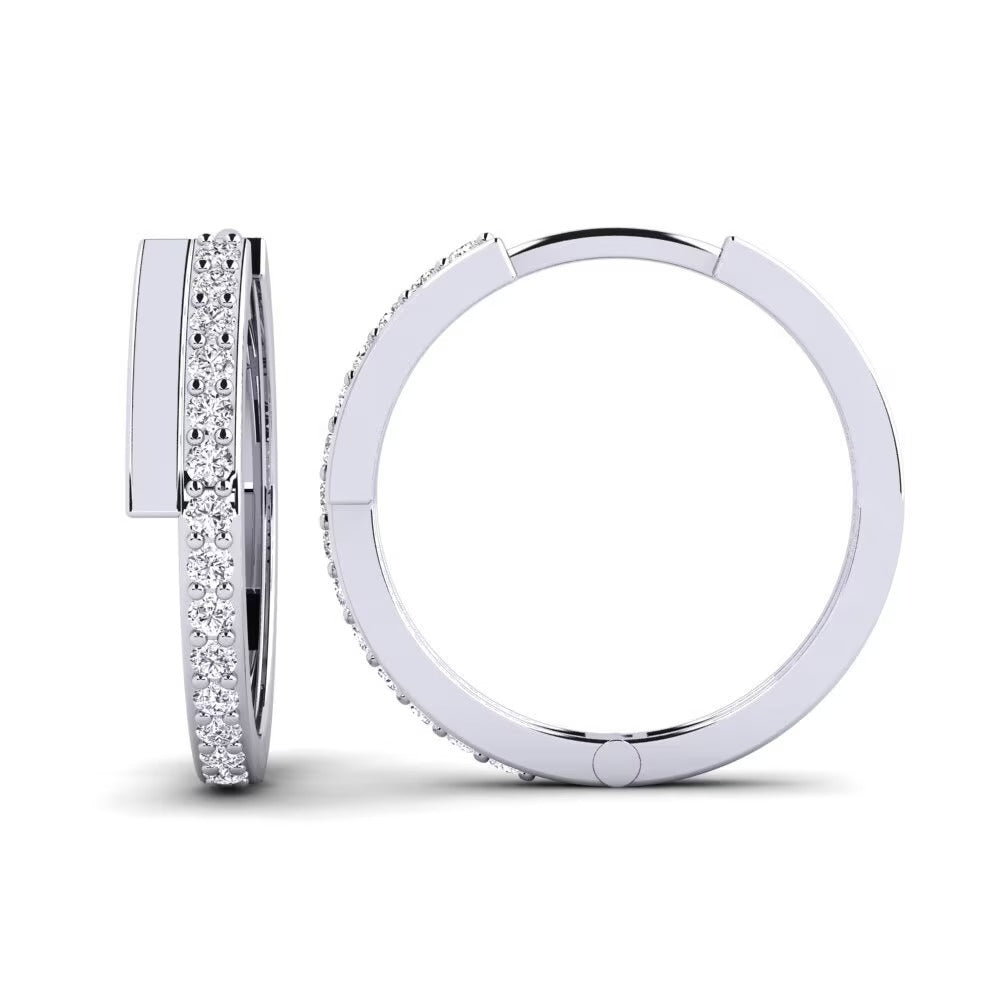Moissanite Round Cut Pave Set Women's Hoop Earrings