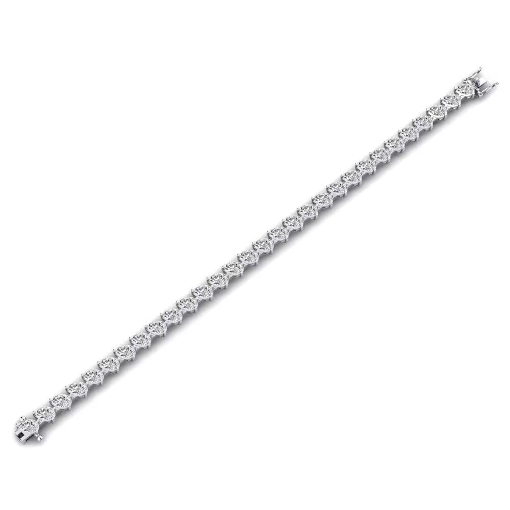 Pear Cut Colorless Moissanite Women's Bracelet For Birthday Gift
