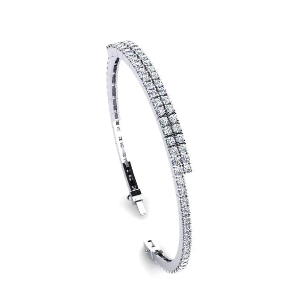 Round Cut Moissanite Pave Set Classic Women's Bracelet