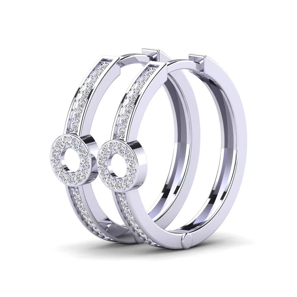 Round Cut Moissanite Hoop Earrings For Valentine Day Gift