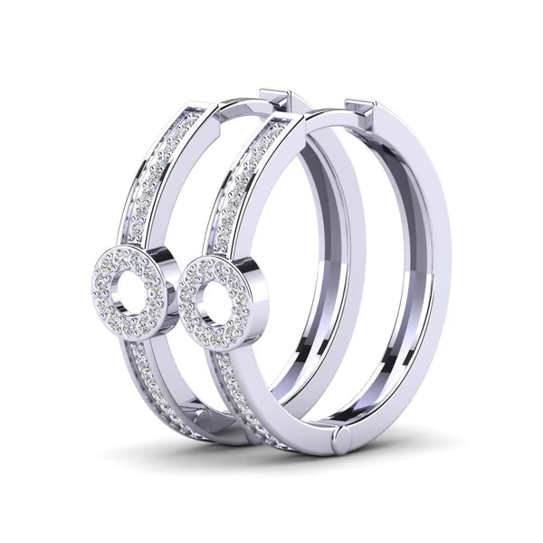 Round Cut Moissanite Hoop Earrings For Valentine Day Gift