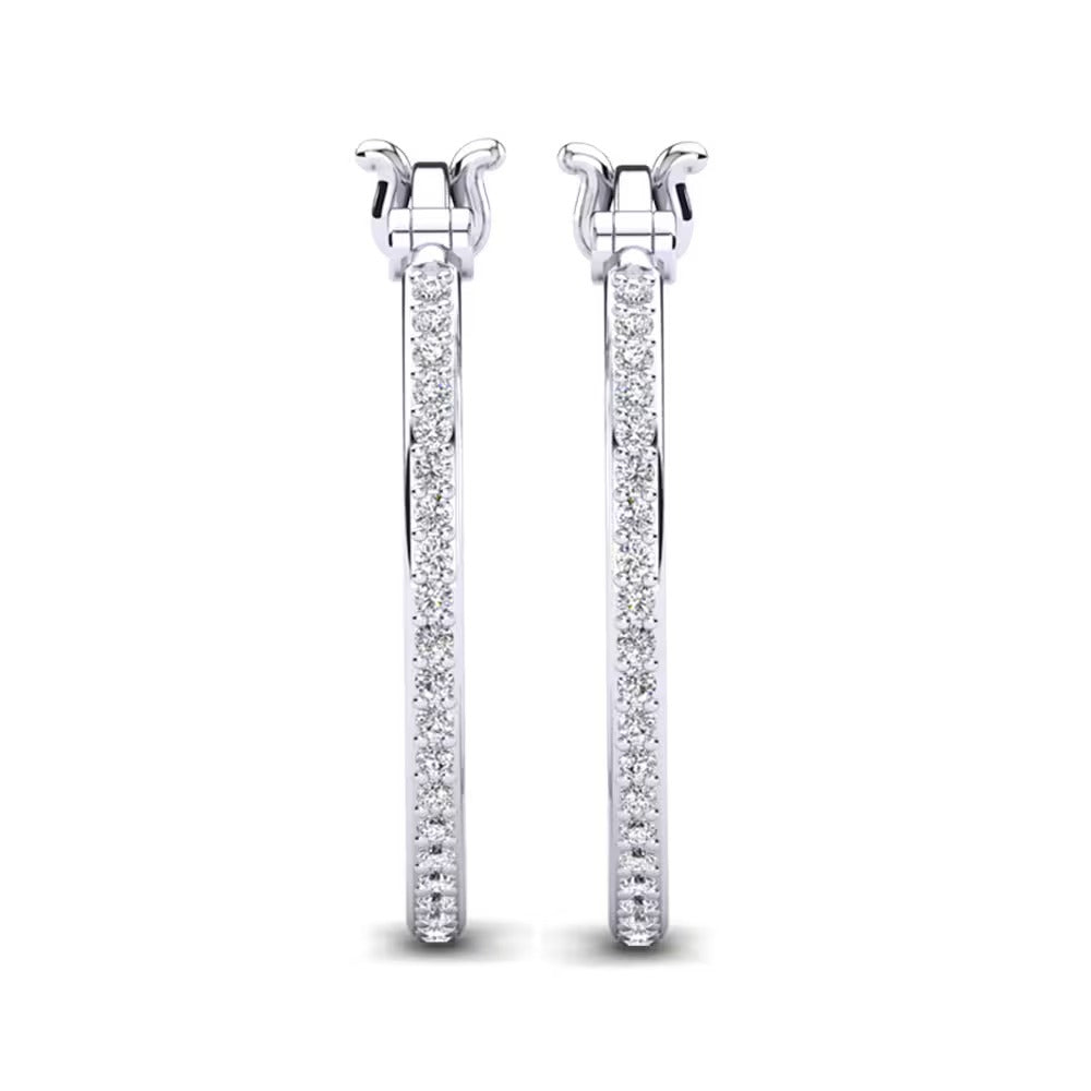 VVS1 Moissanite Round Cut Hoop Earrings For Women