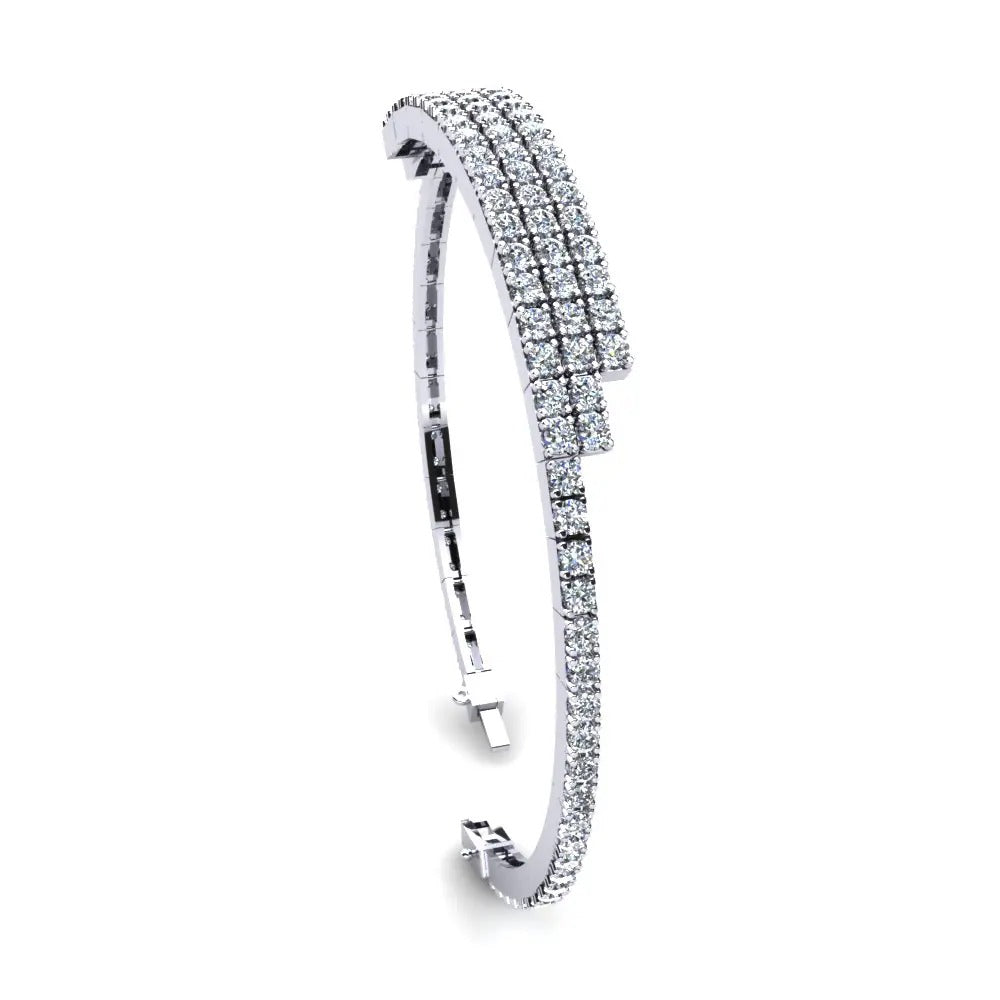Round Cut Moissanite Tennis Bracelet For Birthday Gift