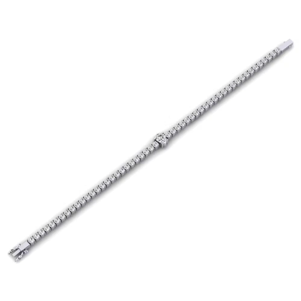 Pear Cut & Round Cut Colorless Moissanite Women's Bracelet