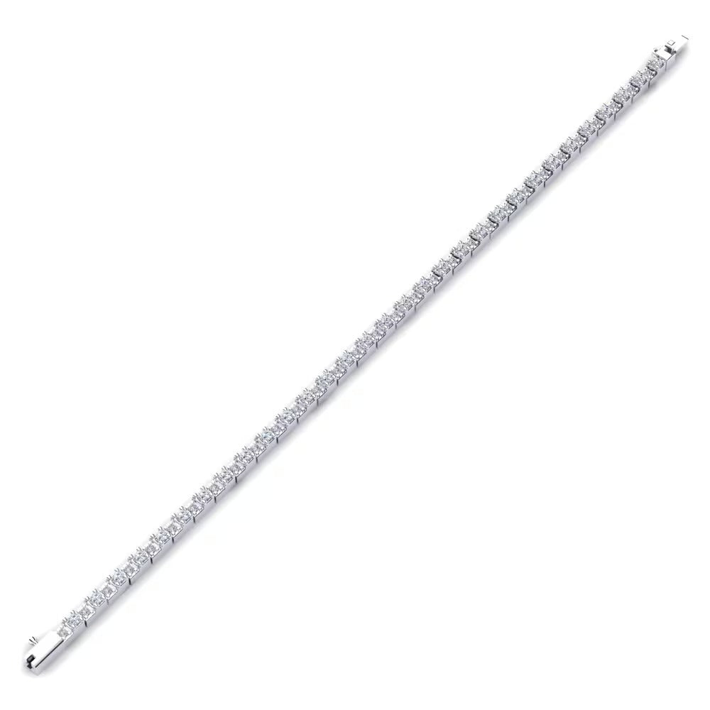 Round Cut Moissanite Tennis Bracelet Gift For Her