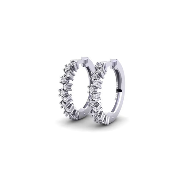Round Cut Moissanite Classic Hoop Earrings For Anniversary Gift