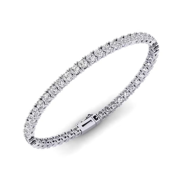 Round Cut Moissanite Pave Set Bracelet For Women