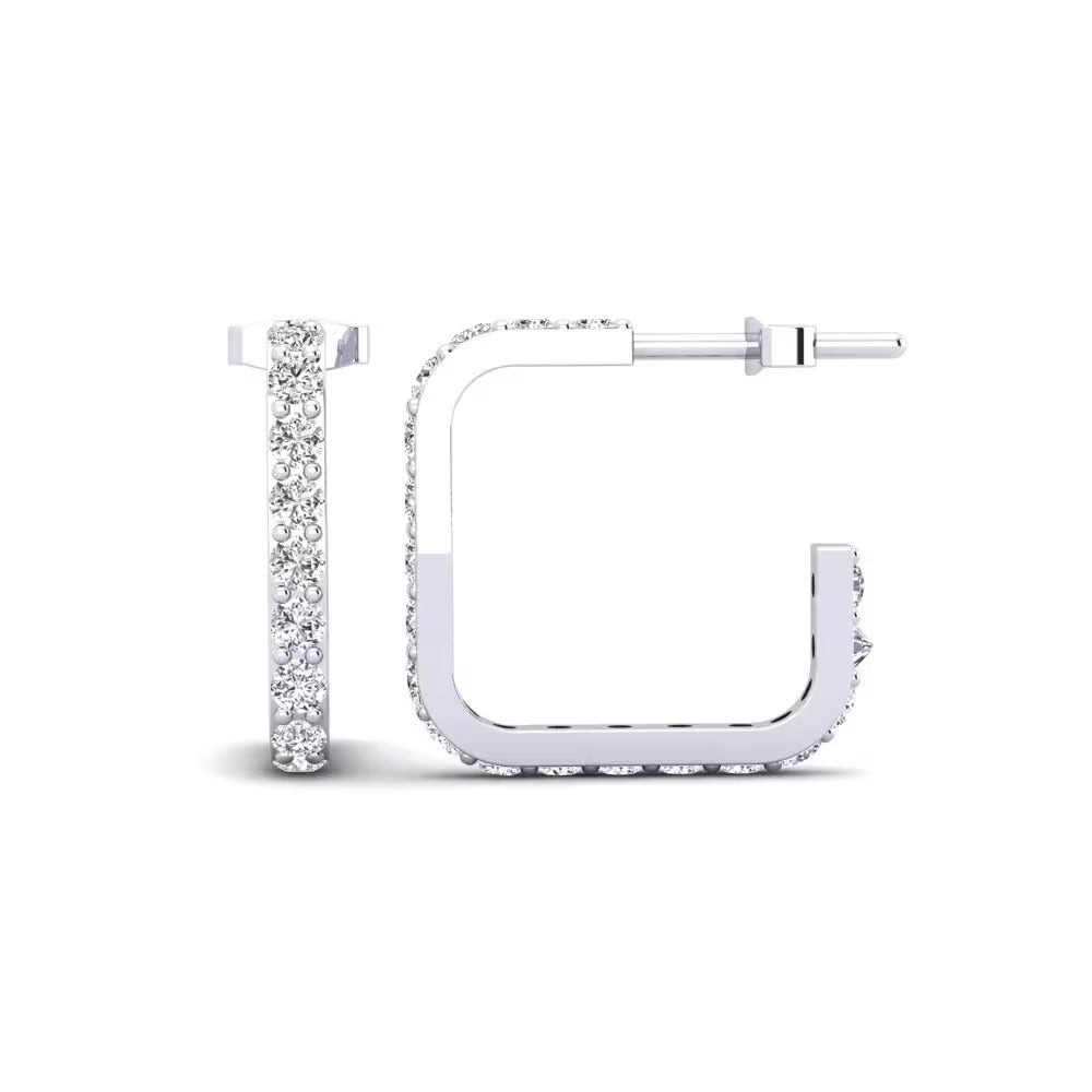 Women's Wear Round Cut Moissanite Hoop Earrings