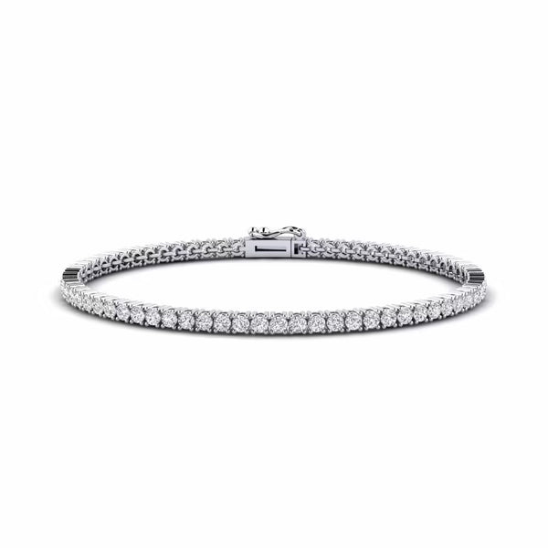 Round Brilliant Cut Moissanite Pave Set Bracelet For Women