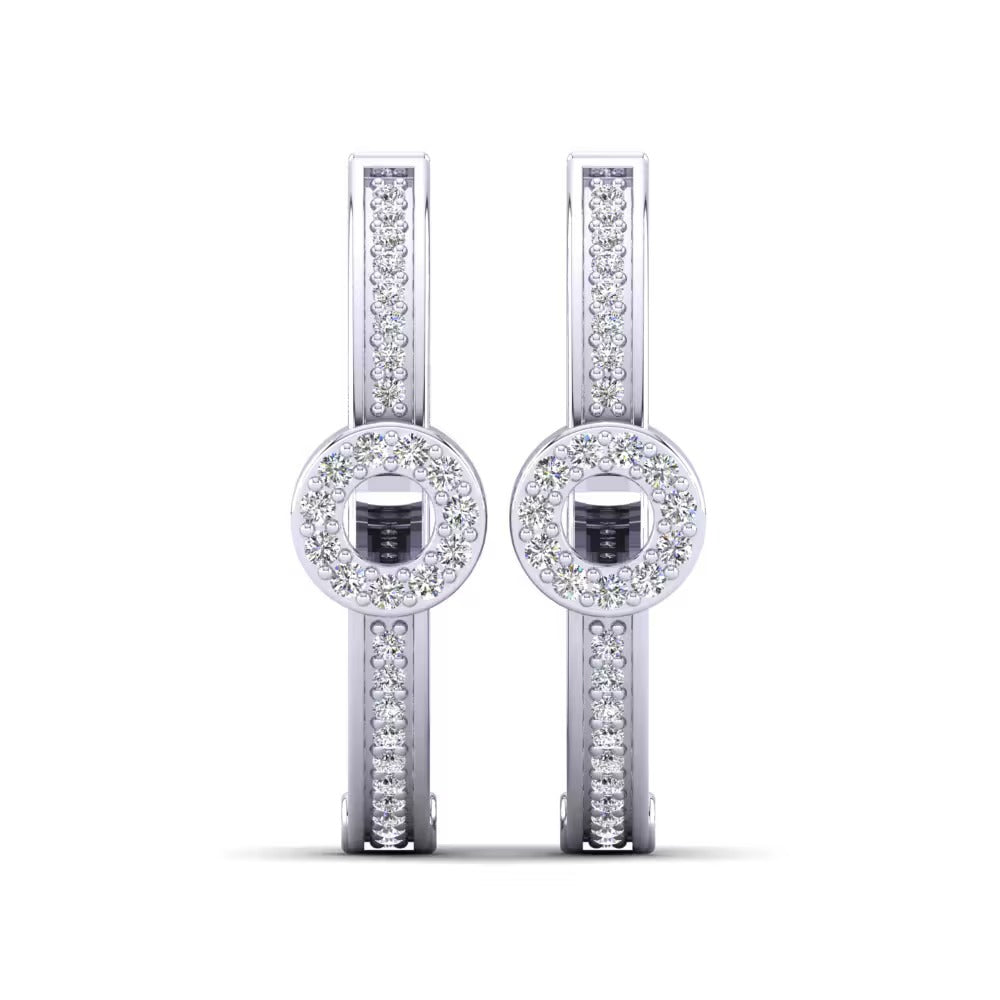 Round Cut Moissanite Hoop Earrings For Valentine Day Gift
