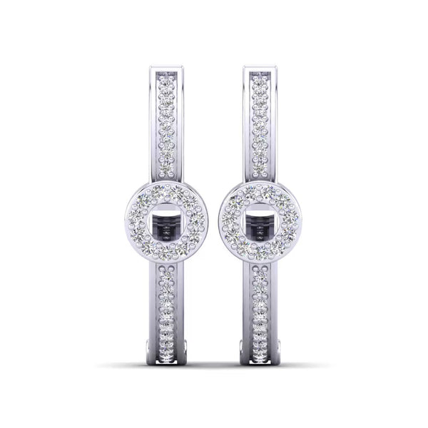 Round Cut Moissanite Hoop Earrings For Valentine Day Gift