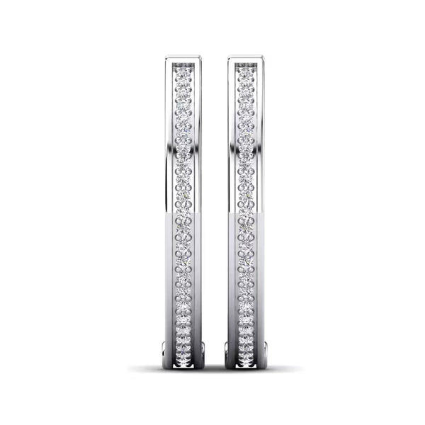 Round Cut Moissanite Pave Set Hoop Earrings