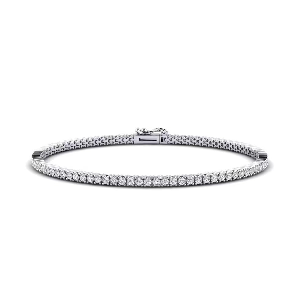 Moissanite Round Cut Tennis Women Bracelet For Anniversary Gift