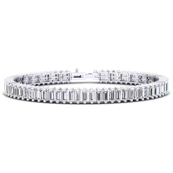 Baguette Cut Moissanite Women's Bracelet For Anniversary Gift