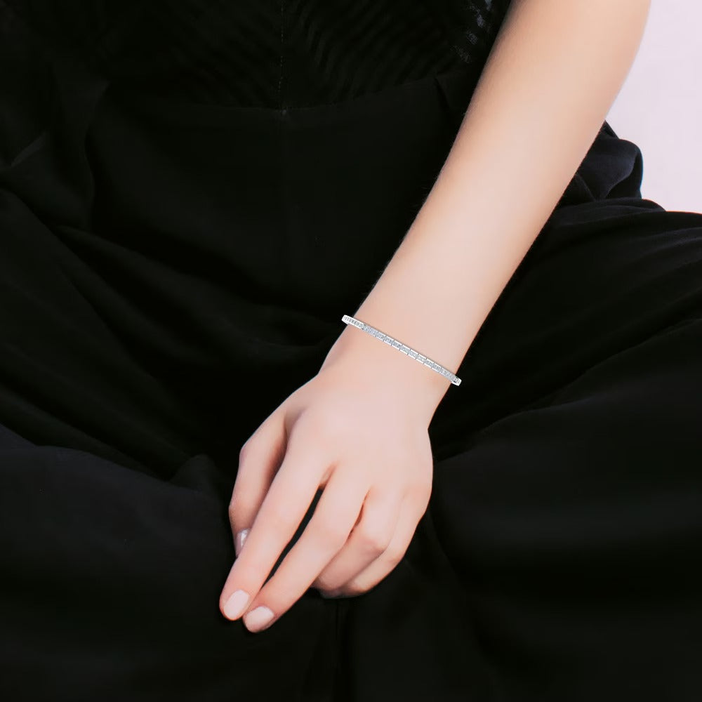 Princess Cut Colorless Moissanite Classic Bracelet
