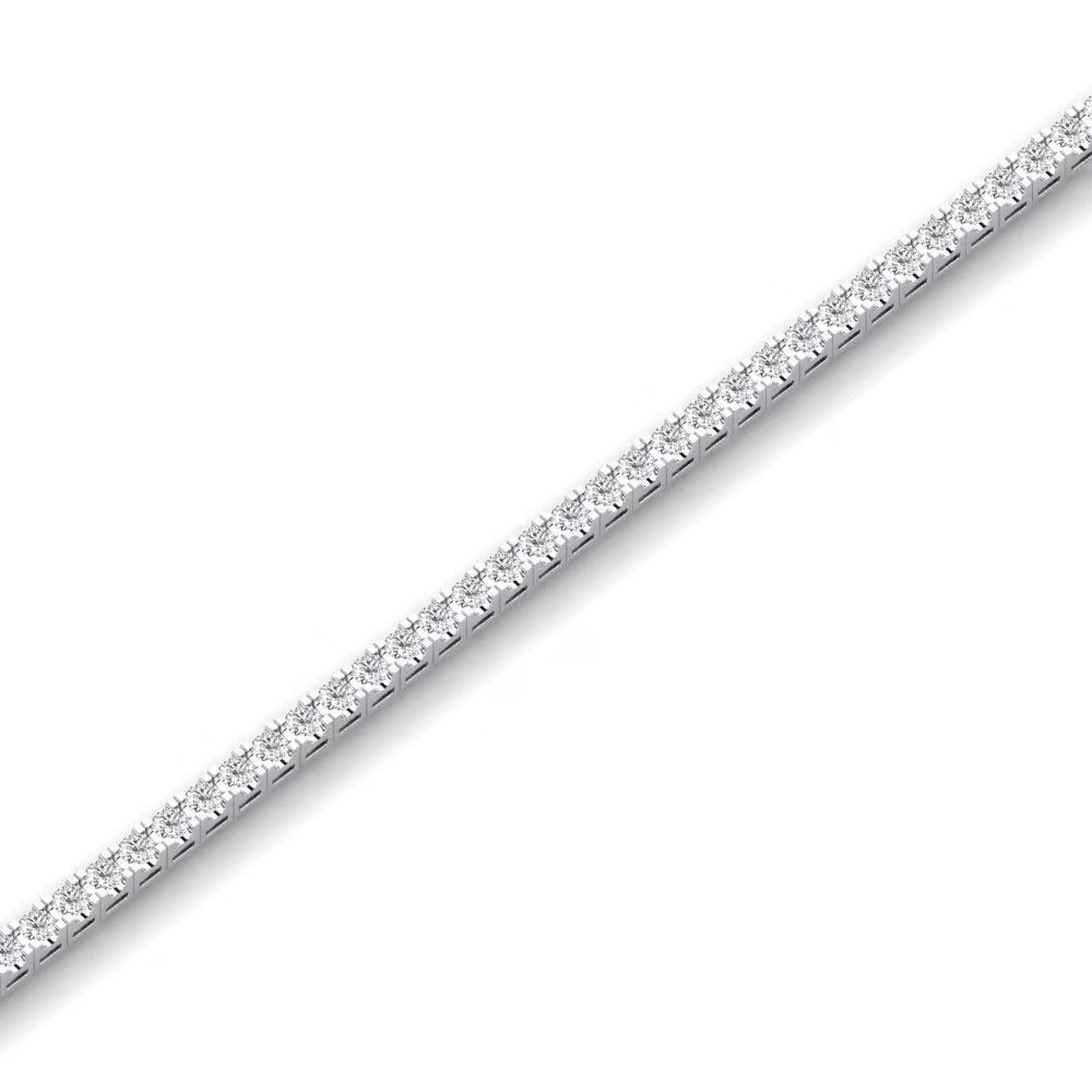 Colorless Moissanite Round Cut Tennis Bracelet For Women