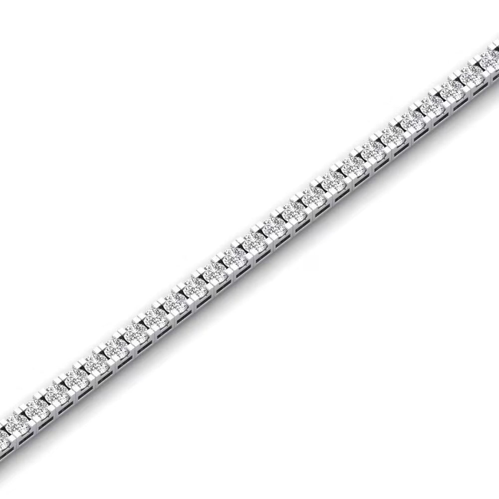 Round Brilliant Cut Colorless Moissanite Tennis Bracelet