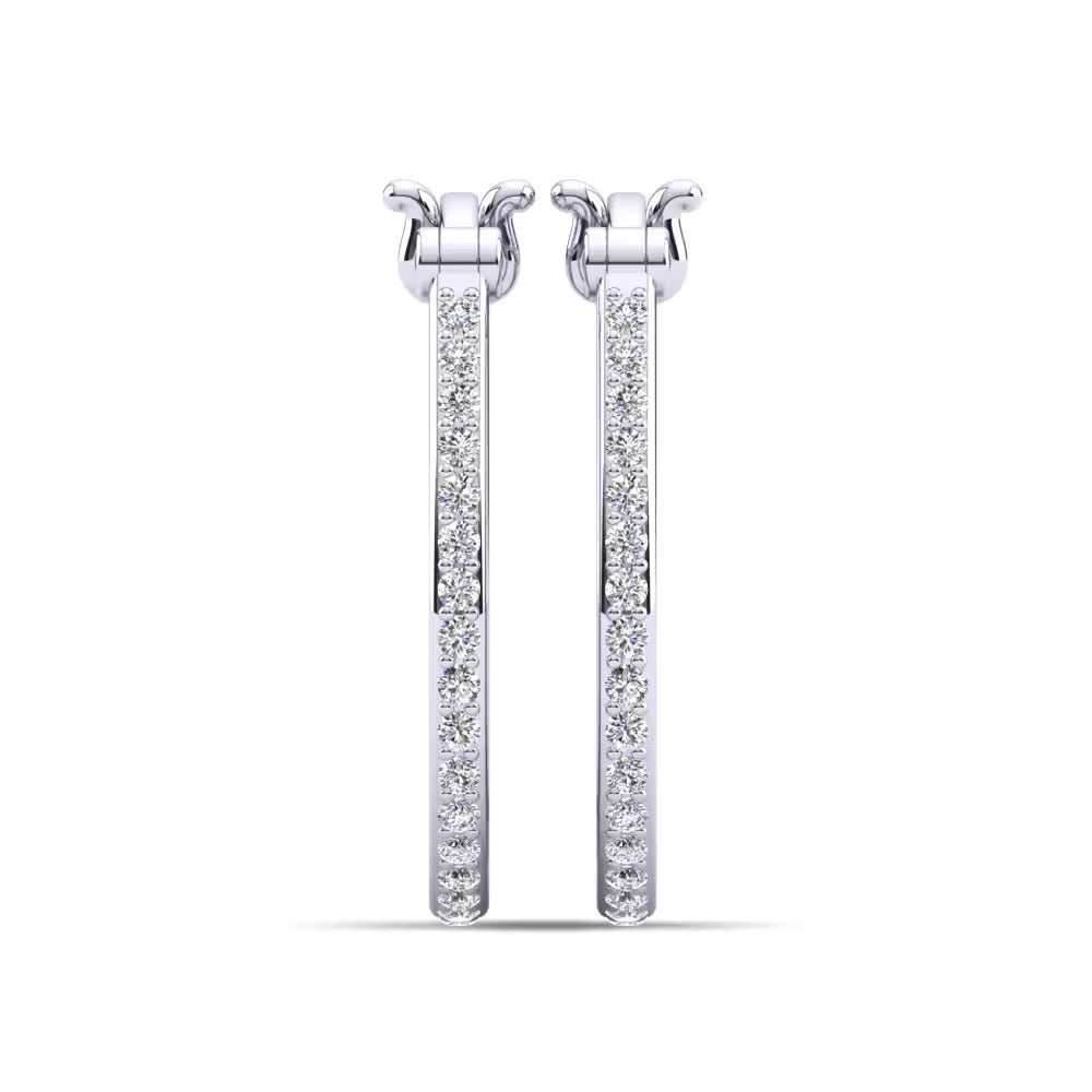 VVS1 Moissanite Round Cut Pave Set Women's Hoop Earrings