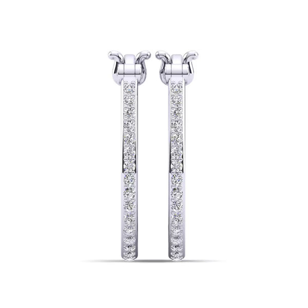 VVS1 Moissanite Round Cut Pave Set Women's Hoop Earrings