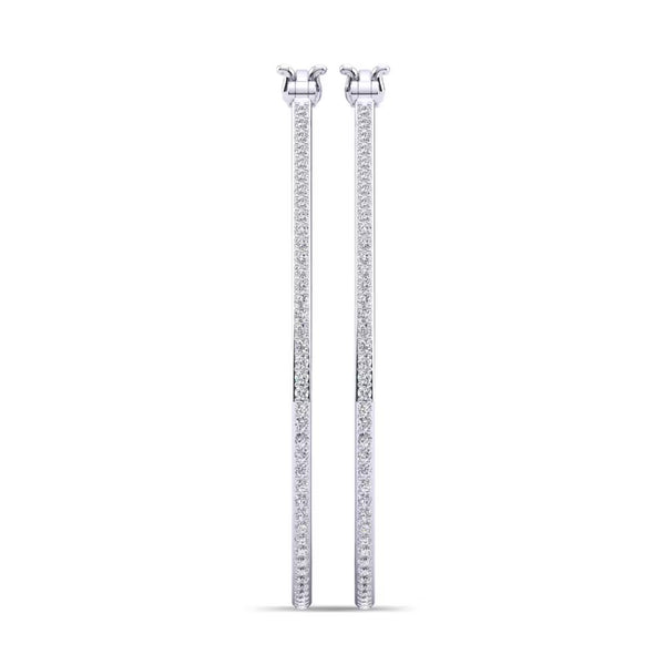 Round Cut Moissanite Pave Set Hoop Earrings For Birthday Gift