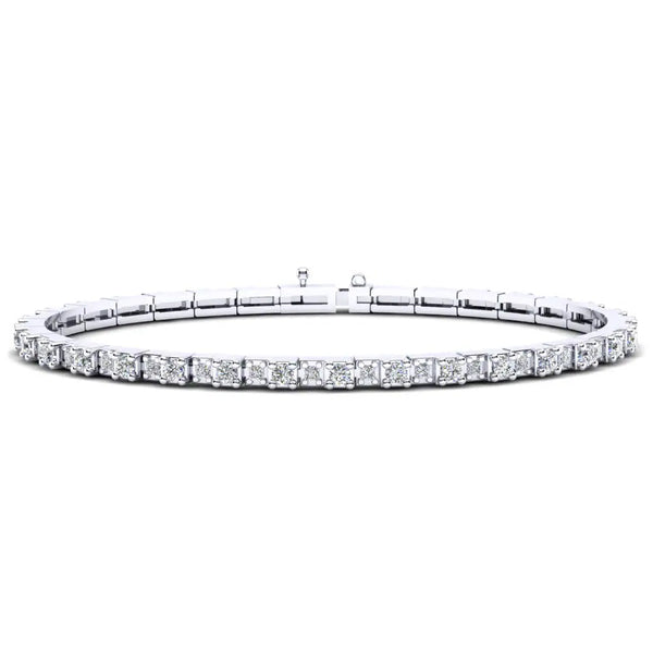 Round Cut Moissanite Pave Set Bracelet Gift For Her