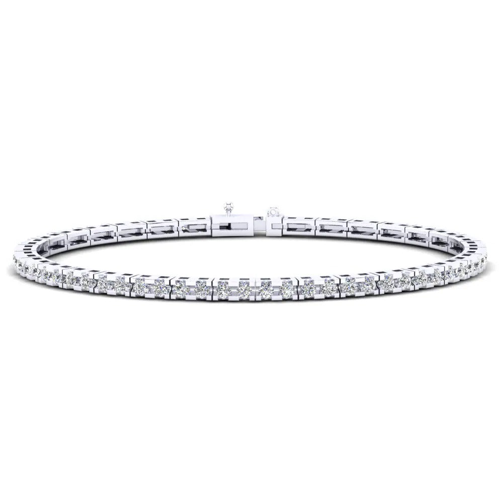 Colorless Moissanite Round Cut  Bracelet For Women's