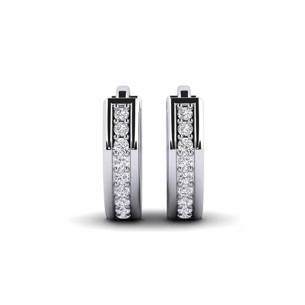 Women's Wear Round Cut Moissanite Hoop Earrings