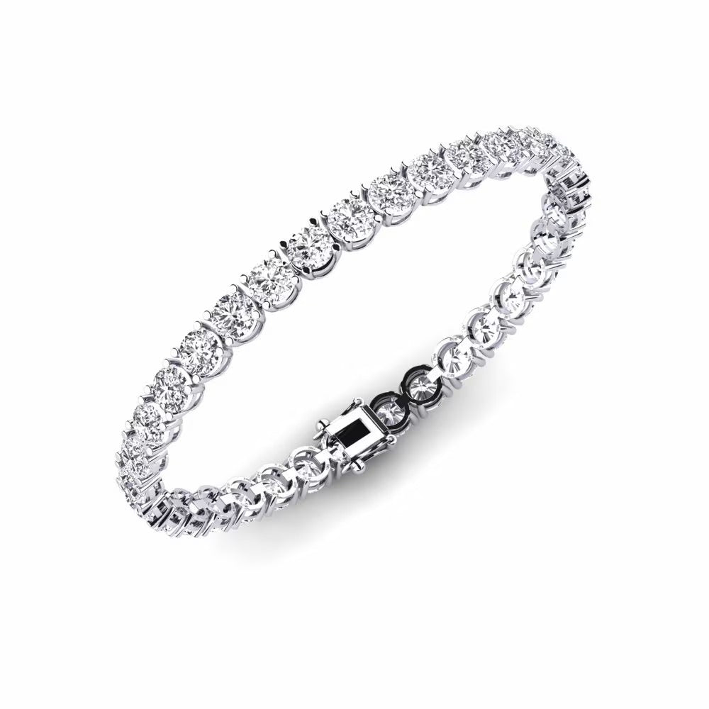 Round Cut Colorless Moissanite Tennis Bracelet