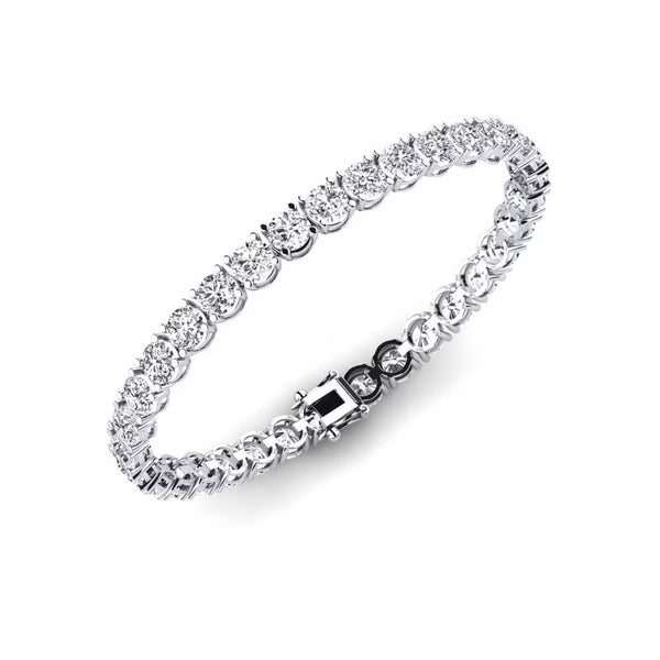 Round Cut Colorless Moissanite Tennis Bracelet