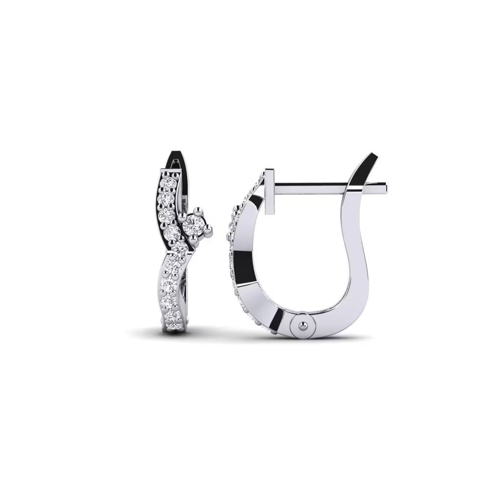 Round Cut Moissanite Classic Hoop Earrings For Birthday Gift