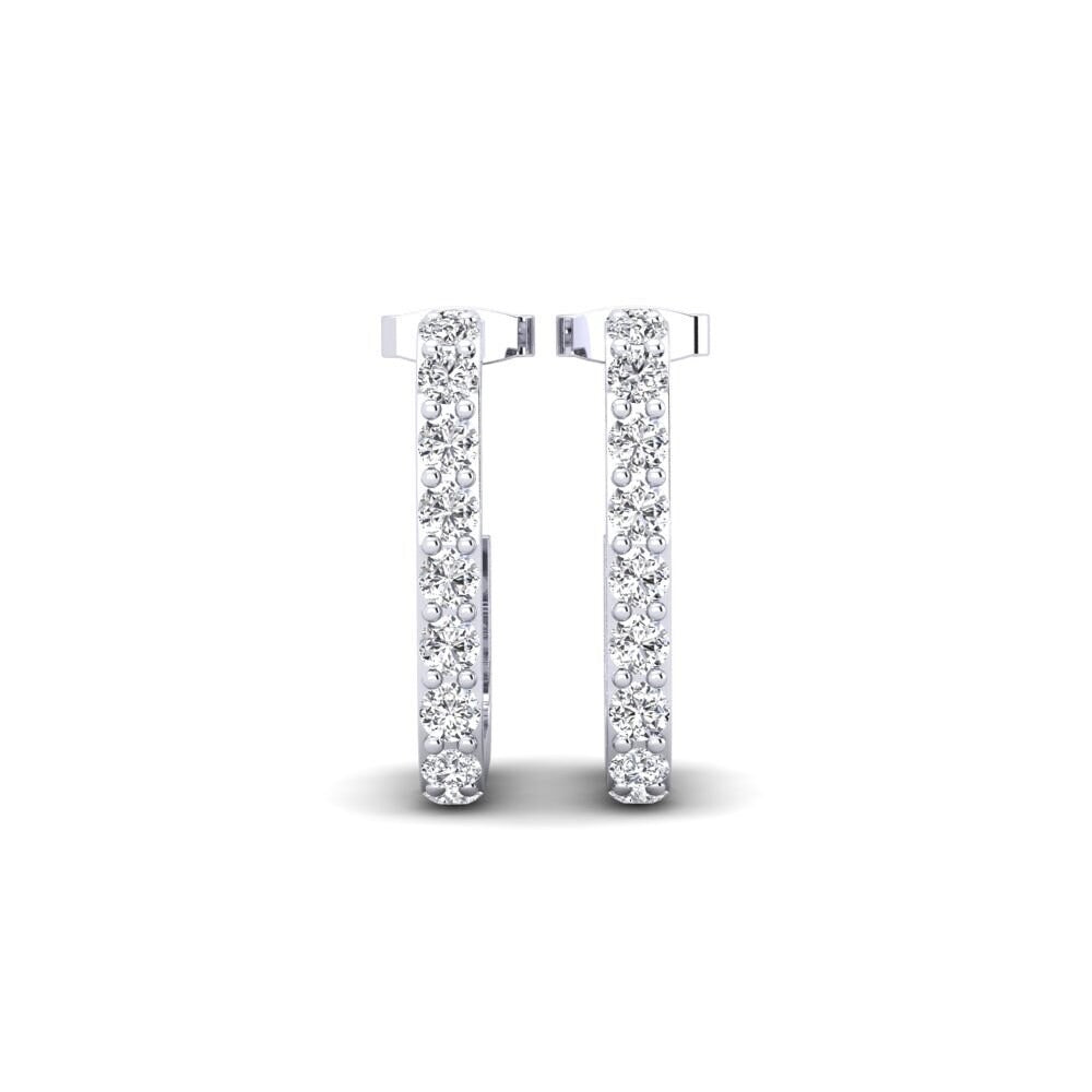 Women's Wear Round Cut Moissanite Hoop Earrings