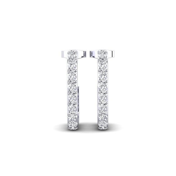 Women's Wear Round Cut Moissanite Hoop Earrings