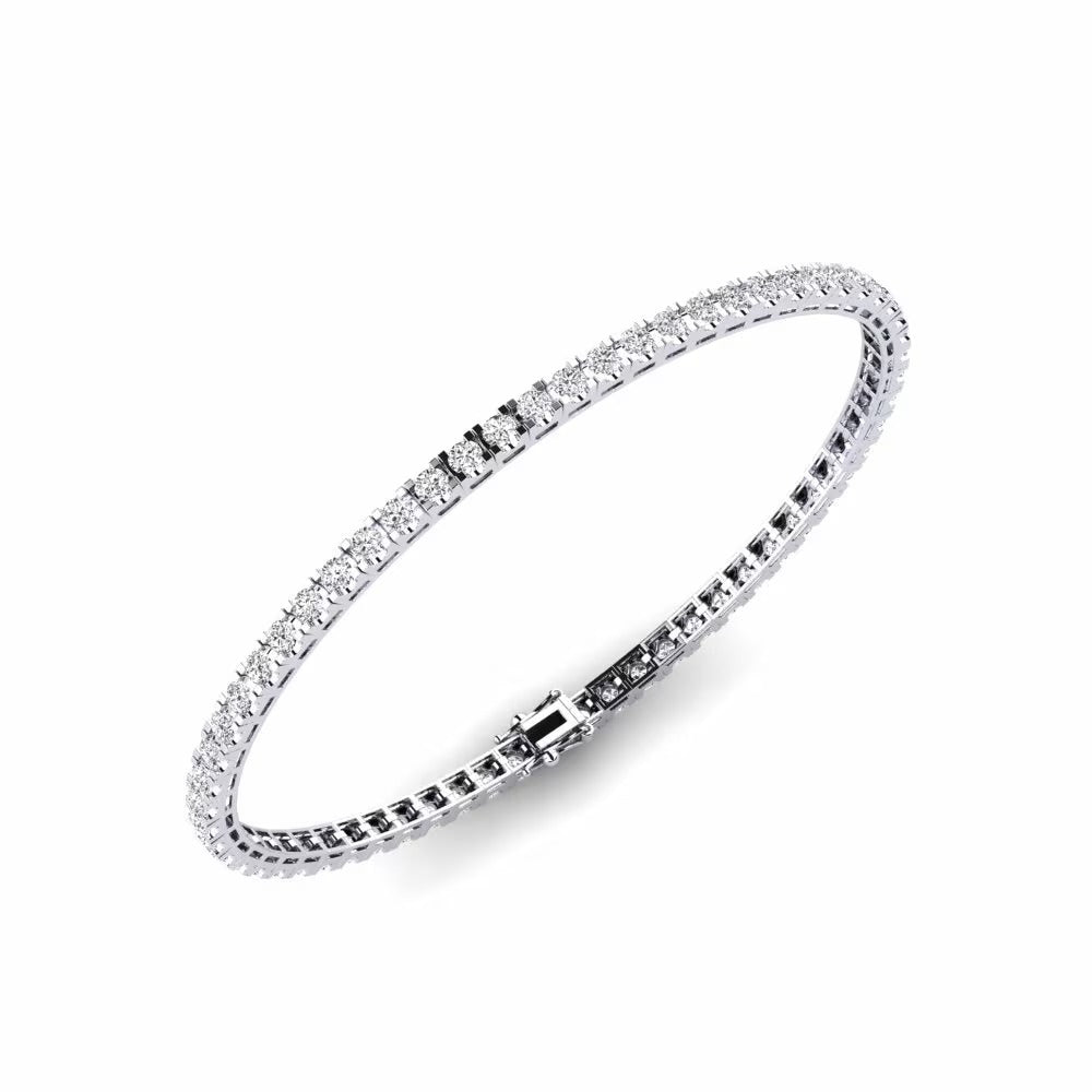 Colorless Moissanite Round Cut Tennis Bracelet For Women