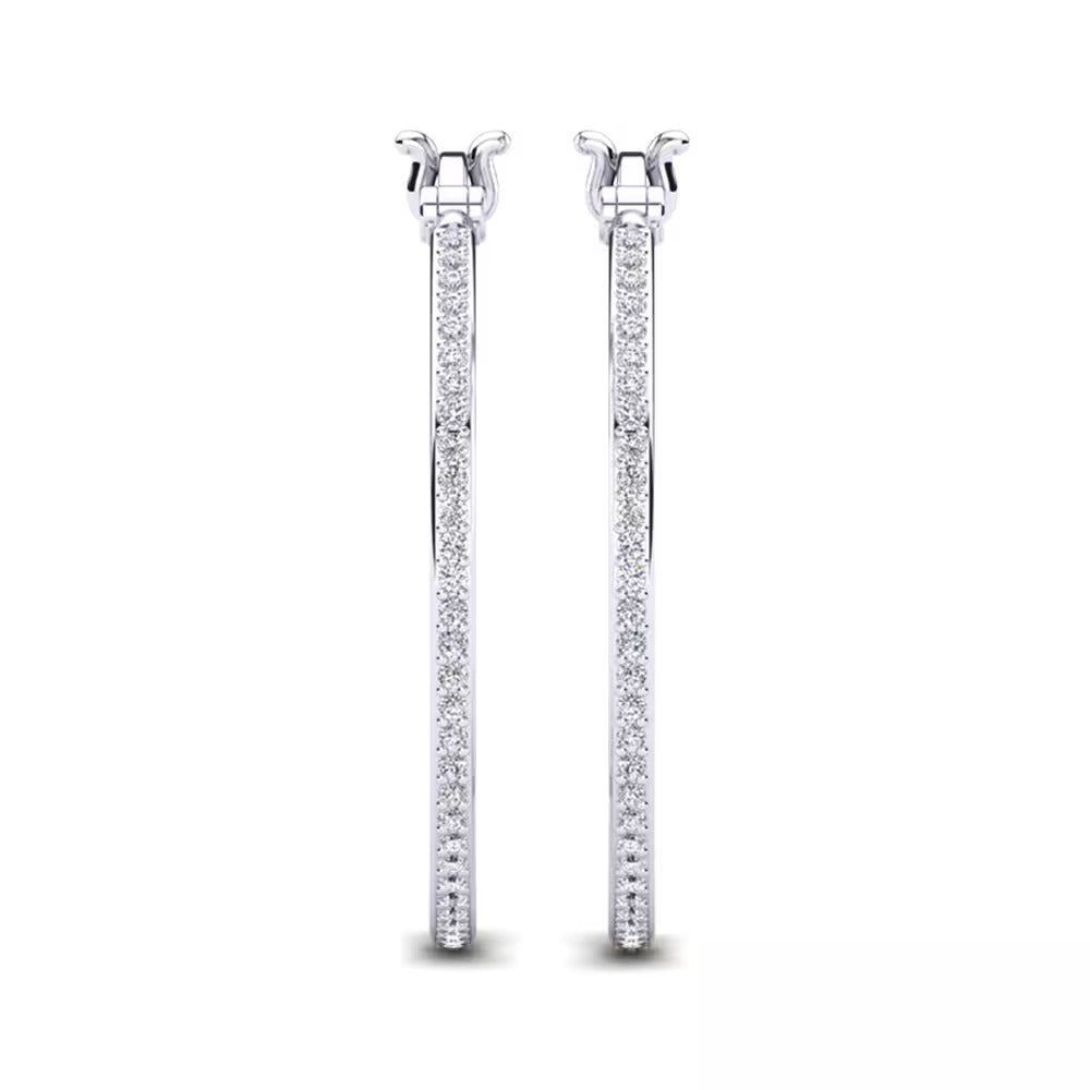 Round Cut Moissanite Pave Set Earrings For Women's