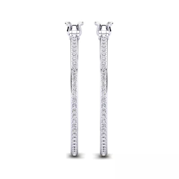 Round Cut Moissanite Pave Set Earrings For Women's