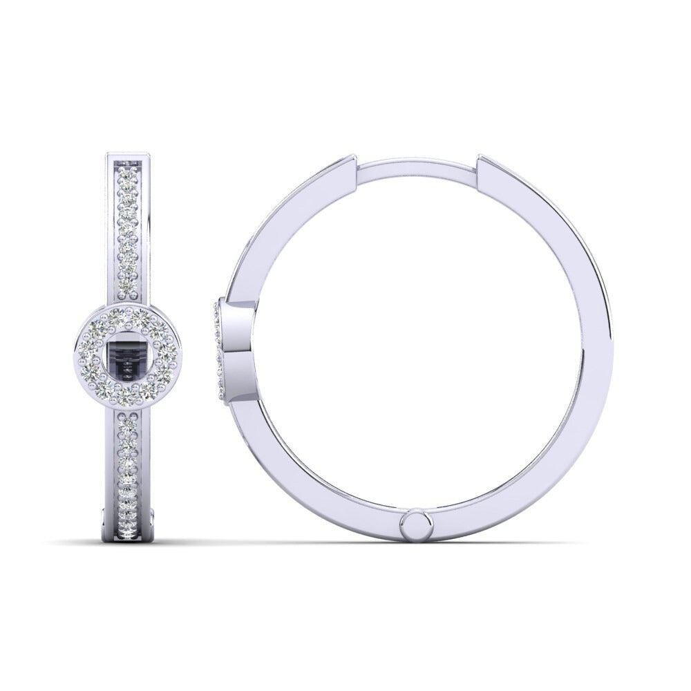 Round Cut Moissanite Hoop Earrings For Valentine Day Gift