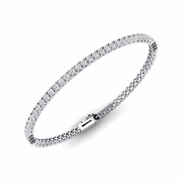 Round Brilliant Cut Moissanite Pave Set Bracelet For Women