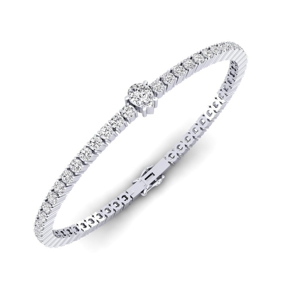 Pear Cut & Round Cut Colorless Moissanite Women's Bracelet