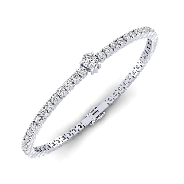 Pear Cut & Round Cut Colorless Moissanite Women's Bracelet