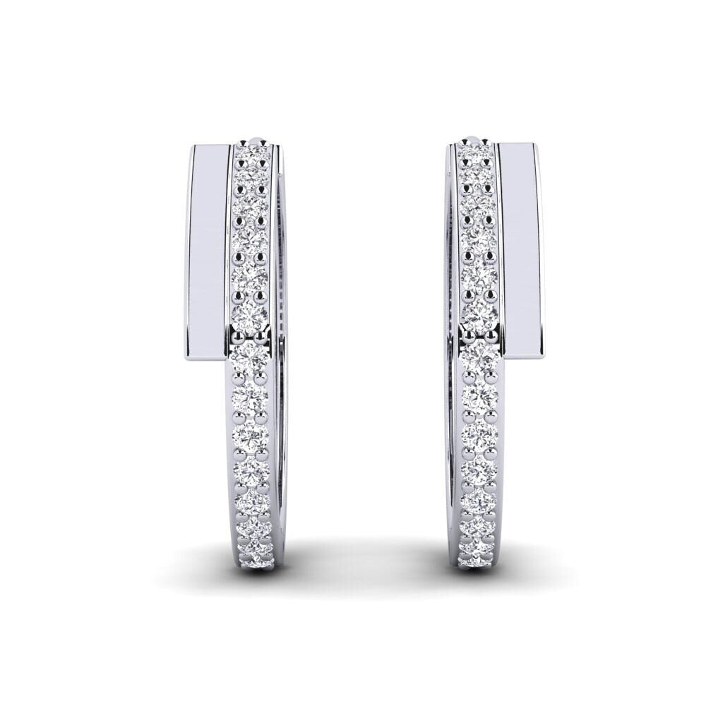 Moissanite Round Cut Pave Set Women's Hoop Earrings