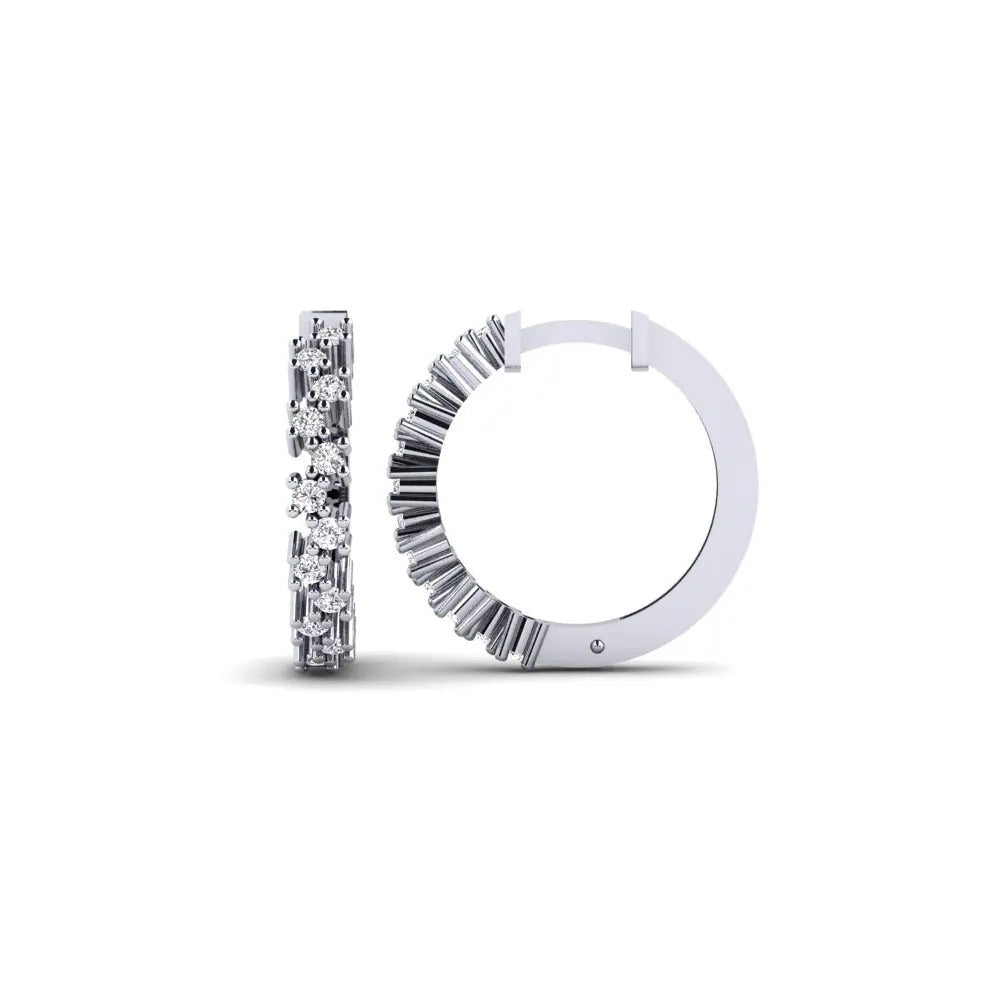 Round Cut Moissanite Classic Hoop Earrings For Anniversary Gift