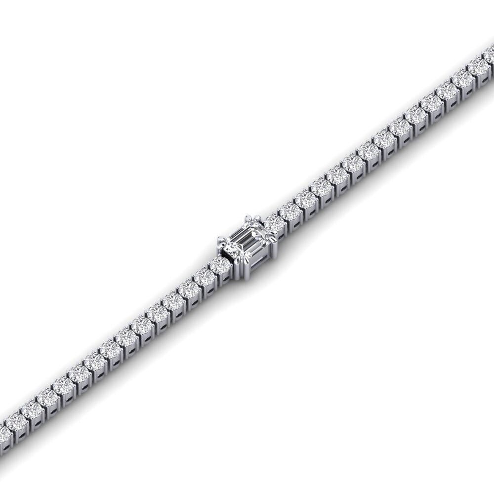 Emerald Cut & Round Cut Moissanite Classic Tennis Bracelet