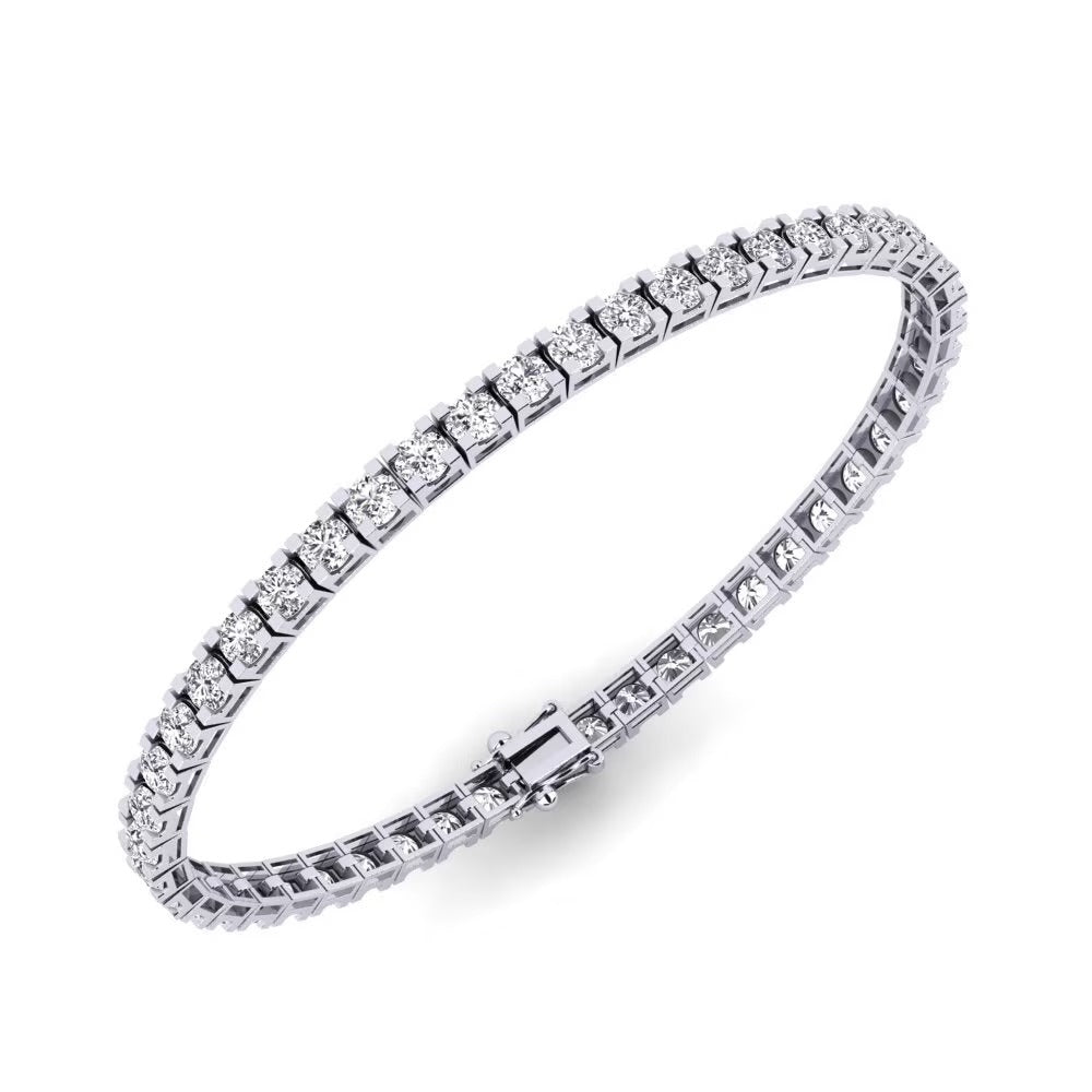 Round Brilliant Cut Colorless Moissanite Tennis Bracelet