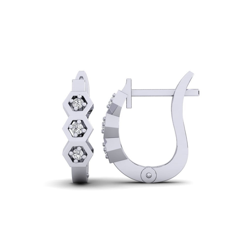 Round Cut Moissanite Classic Hoop Earrings For Birthday Gift