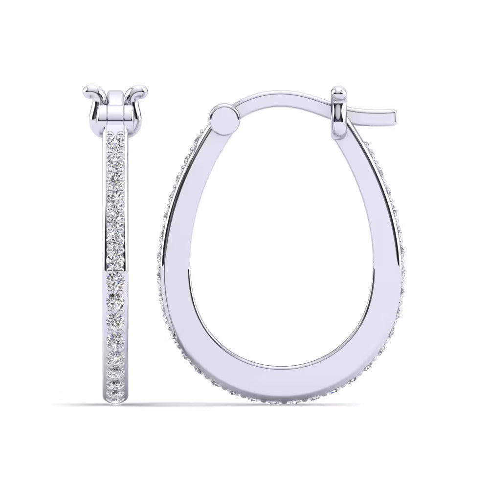 VVS1 Moissanite Round Cut Pave Set Women's Hoop Earrings