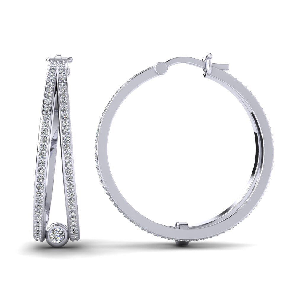 Moissanite Round Cut Classic Hoop Earrings For Women